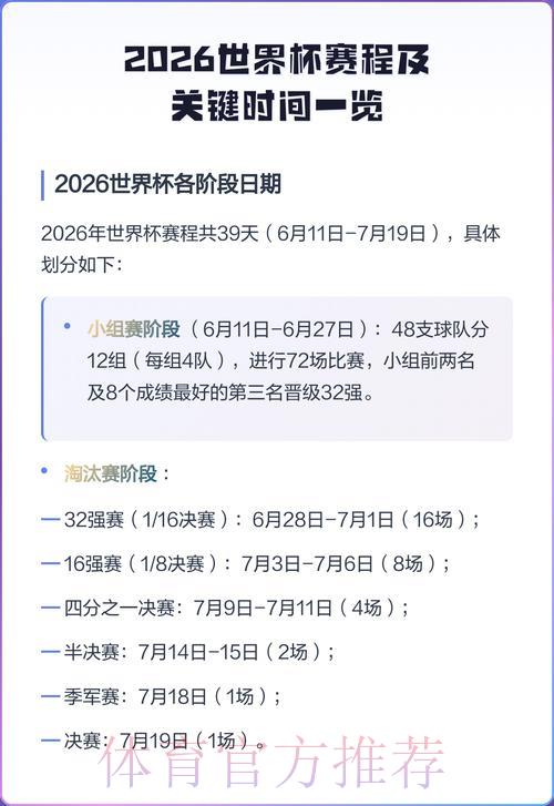 2026年世界杯全程直播时间表与精彩赛程全览